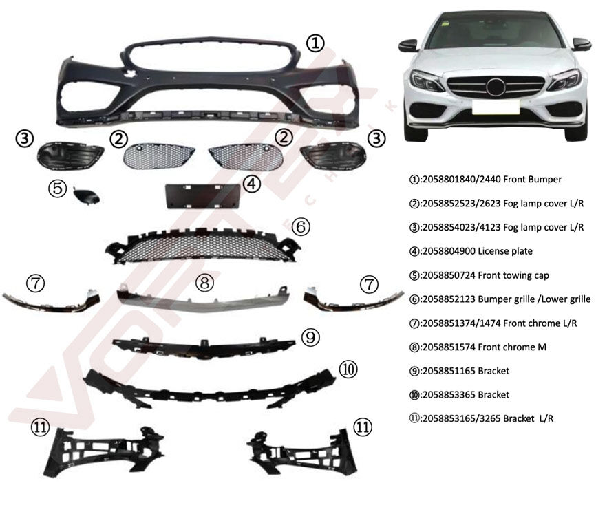 Ön Tampon Set Amg (Alt Kromlu) W205 2014-