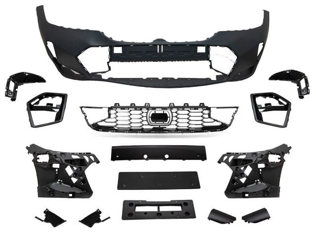Ön Tampon (Izgaralı-Braketli-Plaka Plastikli) (15 Parça) (M-Tech) Bmw 3 Seri G20 2023-2024 Arası