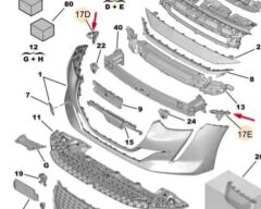 Ön Tampon Bağlantı Braketi Set (2Parça) (Üst Köşe Braketi) Peugeot 208 24-25 Arası