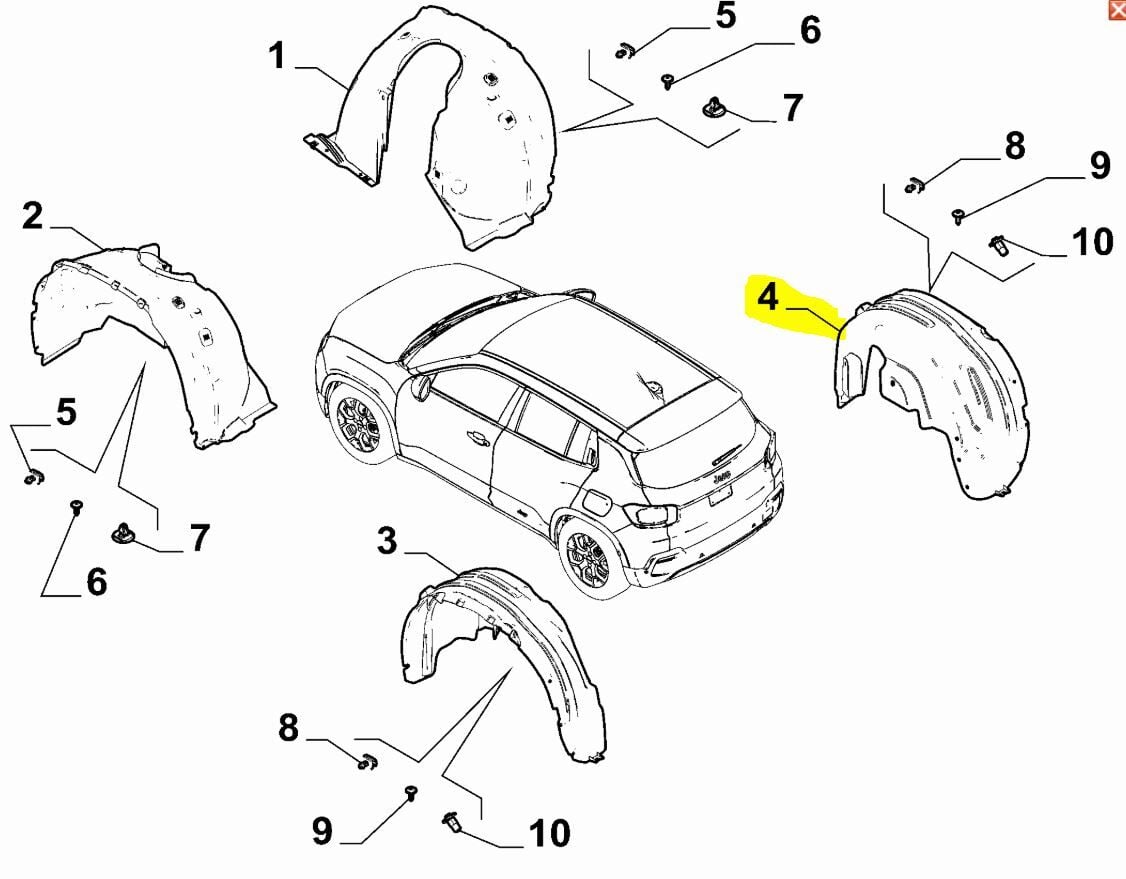 Sağ Arka Çamurluk Davlumbazı Fiat 600
