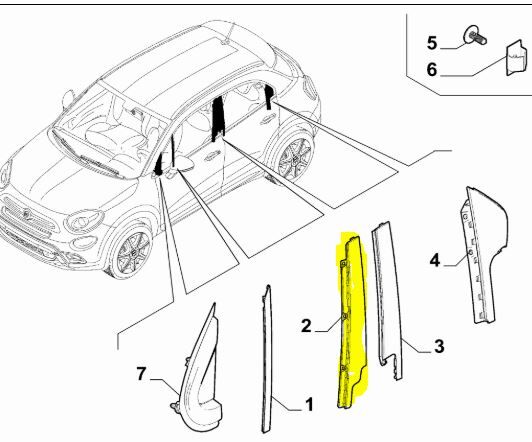 Sol Ön Kapı Arka Kaplaması Fiat 500X